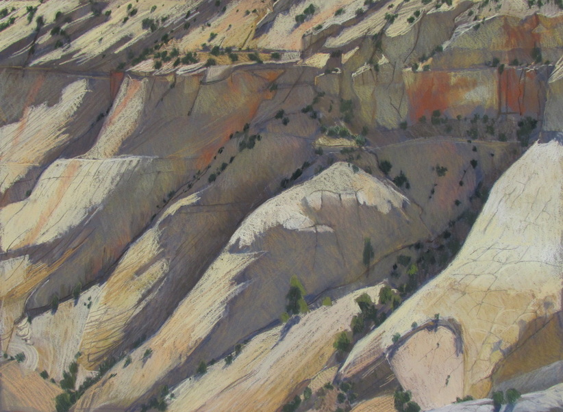 Sandstone, GSENM, southwest landscape, plain air, pastel, Scotty Mitchell